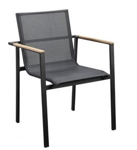Yoi Mizu stackable dining chair alu black/black textilene