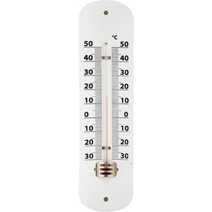 Merkloos Thermometer voor binnen en buiten wit 19 cm -