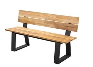 Yoi Kaihou backrest bench 175cm. alu black/teak