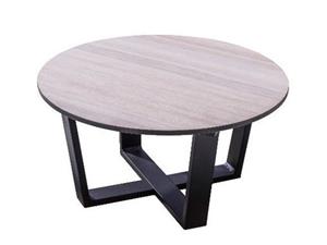 Yoi Teeburu coffee table 60x31cm. alu black/travertin