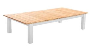 Yoi Midori coffee table 140x75cm. alu white/teak