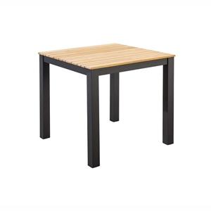 Yoi Arashi dining table 76x76cm. alu dark grey/teak