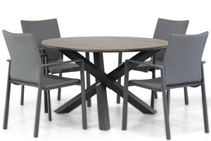 Lifestyle Garden Furniture Lifestyle Rome/Ancona 125 cm dining tuinset 5-delig