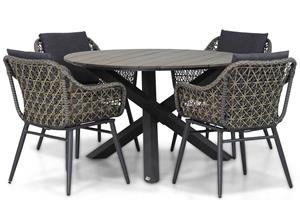 Lifestyle Garden Furniture Lifestyle Dolphin/Ancona 125 cm rond dining tuinset 5-delig