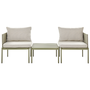 Beliani - Lounge-Set mit Couchtisch grün Aluminium modulares 2-Sitzer Sofa-Set Terracina - Grün
