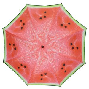 Merkloos Parasol - watermeloen fruit - D180 cm - UV-bescherming - incl. draagtas -