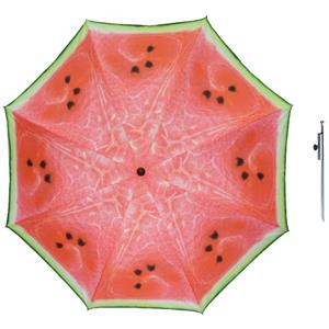 Parasol - watermeloen fruit - D160 cm - incl. draagtas - parasolharing - 49 cm -