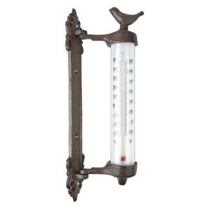 Esschert Design Wandthermometer gietijzer vogel voor binnen en buiten -