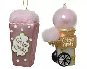 Decoris Kersthanger cotton candy glas 5.50x7.80x13.90cm