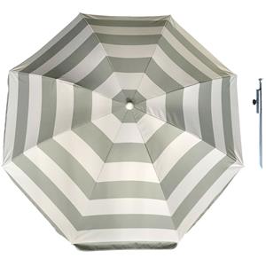 Parasol - zilver - D180 cm - incl. draagtas - parasolharing - 49 cm -