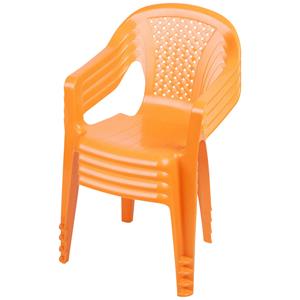 Sunnydays Kinderstoel - 4x - oranje - kunststof - buiten/binnen - L37 x B35 x H52 cm -