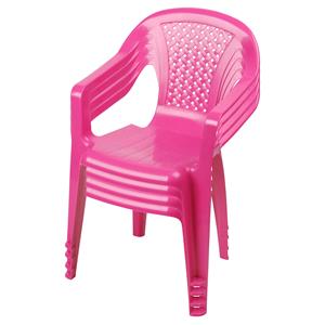 Sunnydays Kinderstoel - 4x - roze - kunststof - buiten/binnen - L37 x B35 x H52 cm -