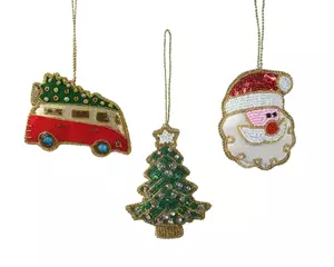 Decoris Kersthanger kerstman / kerstboom/ auto 1.5x8x10cm