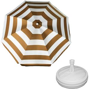 Parasol - goud - D160 cm - incl. draagtas - parasolvoet - cm -