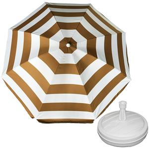 Parasol - goud - D180 cm - incl. draagtas - parasolvoet - cm -