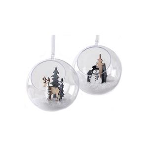 Rayher hobby materialen DIY open kerstballen - 2x stuks - transparant - 8 cm -
