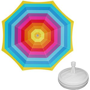 Parasol - regenboog - D180 cm - incl. draagtas - parasolvoet - cm -