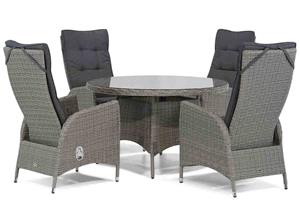 Garden Collections Lincoln/Aberdeen 120 cm rond dining tuinset 5-delig