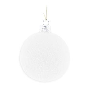 1x Witte Cotton Balls kerstballen decoratie 6,5 cm -