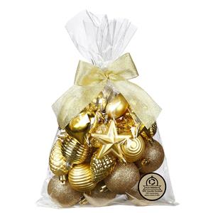 Christmas goods Inge Christmas kerstballen en hangers -30x -kunststof -goud -