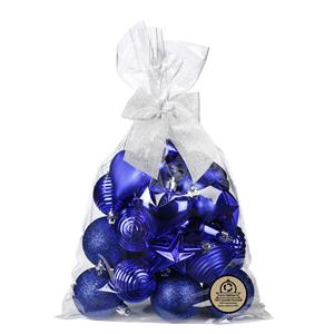 Christmas goods Inge Christmas kerstballen en hangers -30x -kunststof -kobalt blauw -