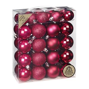 Christmas goods Inge Christmas kerstballen - 44x st- bessen roze - kunststof - mix -