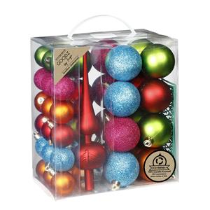 Christmas goods Inge Christmas kerstballen -39-dlg- gekleurd - kunststof - met piek -