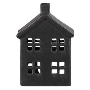 Leen Bakker Waxinelichthouder Huis - Zwart - 14,5x10,5x6,5 cm