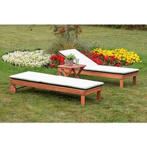 MERXX Ligstoel Verstelbaar ligbed set 2 ligbedden met kussen, 1 hocker (3 stuks)