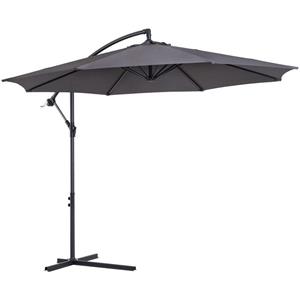 Sunny Zonnescherm afneembare parasol, zweefparasol, zwengelparasol met handkruk, grijs
