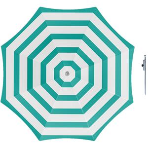 Parasol - Groen/wit - D160 cm - incl. draagtas - parasolharing - 49 cm -