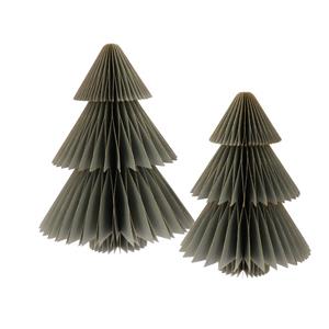 Decoratieve papieren kerstbomen 25/20cm (set 2 stuks) - Picea antraciet