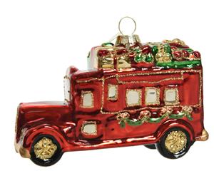Decoris Baumschmuck & Anhänger Auto Glas Geschenke rot 7 cm (rot)