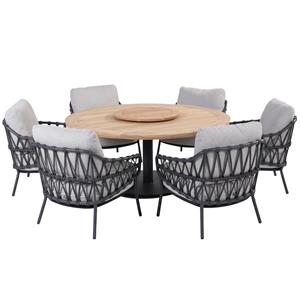 4 Seasons Outdoor Saba Calpi low dining tuinset 8 delig 150 cm rond 