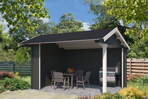 Outdoor Life Products | Overkapping Kirian 380 x 300 | Gecoat | Carbon Grey-Wit