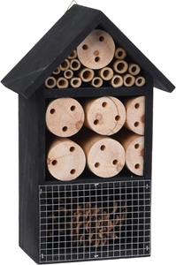 Nampook Insectenhotel hout 25cm, zwart - 