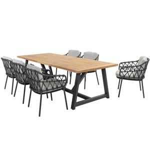 4 Seasons Outdoor Noah Calpi dining tuinset 260x100xH75 cm 7 delig antraciet 