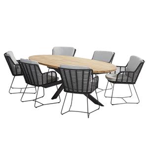 4 Seasons Outdoor Fabrice Prado dining tuinset 240x115xH75 cm 7 delig antraciet 