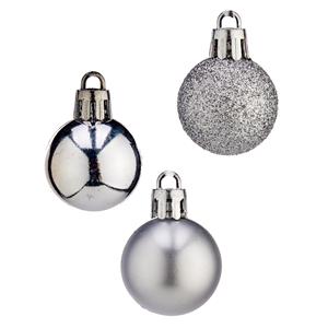 Arte r mini kerstballen - 20x stuks - zilver - kunststof - 3 cm -