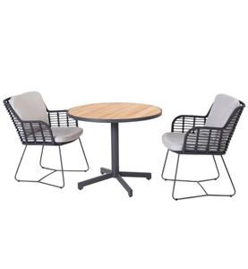 4 Seasons Outdoor Fabrice Fiesta bistro tuinset 3 delig antraciet rope 