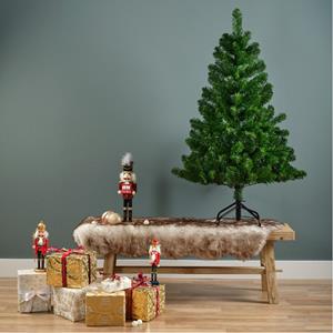 Bellatio Kunst kerstboom/kunstboom - groen - H120 cm - D81 cm - incl. opbergzak -