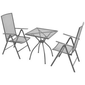 Bonnevie - 3-tlg. Bistro-Set mit Klappstühlen Stahl Anthrazit vidaXL238337