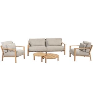 4 Seasons Outdoor Lucas stoel bank loungeset 5 delig naturel teak 