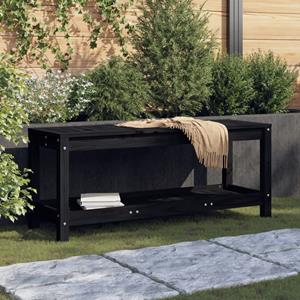 bonnevie Gartenbank，Parkbank Schwarz 108x35x45 cm Massivholz Kiefer vidaXL