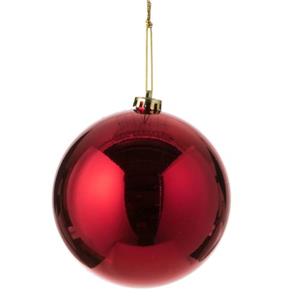 1x Grote Kunststof Kerstballen Rood 15 Cm