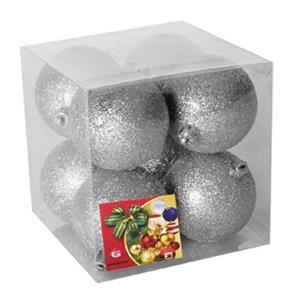 Gerimport Kerstballen - 8x St - Zilver - Glitters - 7 Cm - Kunststof