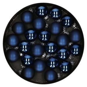 Othmar Decorations Kleine Kerstballetjes Glas -24x -donkerblauw -2,5 Cm