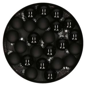 Othmar Decorations Kleine Kerstballetjes Glas -24x -zwart -2,5 Cm