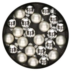 Othmar Decorations Kleine Kerstballetjes Glas -24x -zilver -2,5 Cm
