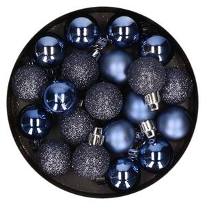 Cosy & Trendy Kerstballen - 20 St - Donkerblauw - Kunststof - 3 Cm